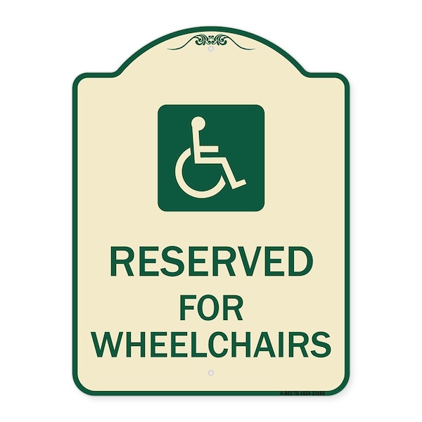 Signmission Reserved for Wheelchairs W/ Graphic Heavy-Gauge Aluminum Sign, 24" x 18", TG-1824-23166 A-DES-TG-1824-23166 - main